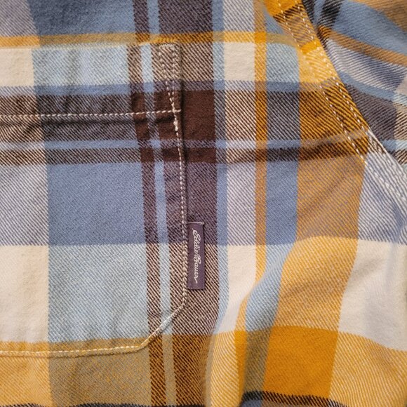 Eddie Bauer Classic Fit Men's Plaid Flannel Button-up Shirt Size TL 100% Cotton - Picture 4 of 9